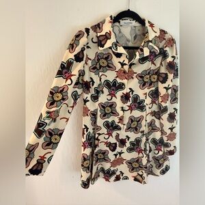 Valentino Italian Cream and Pink Patterned Fabric